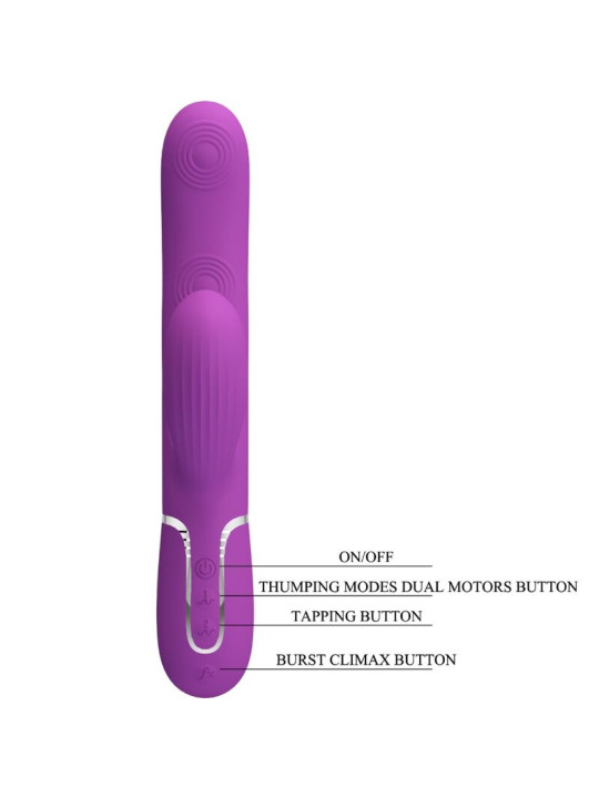 VIBRADOR RABBIT 3 EN 1 PRETTY LOVE PERLITA MORADO DE LA MARCA PRETTY LOVE