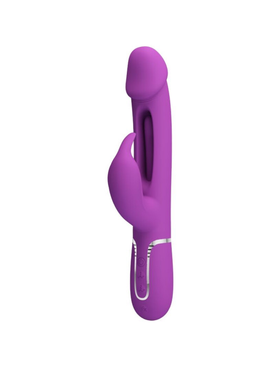 VIBRADOR RABBIT 3 EN 1 RECARGABLE CON LENGUA OSCILANTE DE LA MARCA PRETTY LOVE