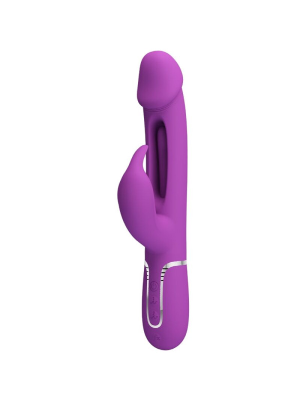 VIBRADOR RABBIT 3 EN 1 RECARGABLE CON LENGUA OSCILANTE DE LA MARCA PRETTY LOVE