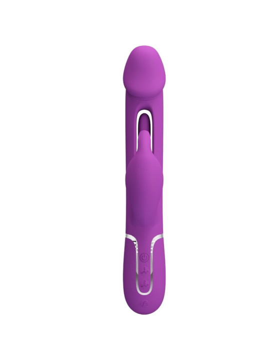 VIBRADOR RABBIT 3 EN 1 RECARGABLE CON LENGUA OSCILANTE DE LA MARCA PRETTY LOVE