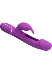 VIBRADOR RABBIT 3 EN 1 RECARGABLE CON LENGUA OSCILANTE DE LA MARCA PRETTY LOVE