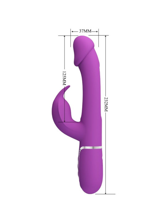 VIBRADOR RABBIT 3 EN 1 RECARGABLE CON LENGUA OSCILANTE DE LA MARCA PRETTY LOVE