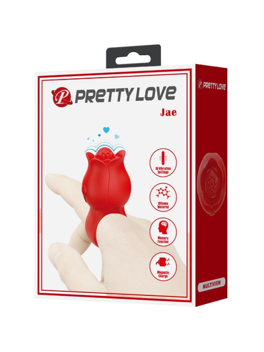 VIBRADOR DE DEDO ROSA 10 MODOS PRETTY LOVE ROJO DE LA MARCA PRETTY LOVE