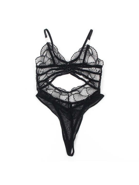 BODY TRANSPARENTE NEGRO CON ENCAJE HUECO L/XL SUBBLIME DE LA MARCA SUBBLIME BODIES