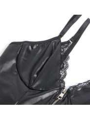 BODY NEGRO CON CREMALLERA Y LIGUEROS SUBBLIME L/XL DE LA MARCA SUBBLIME BODIES