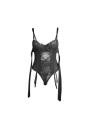 BODY DE ENCAJE NEGRO CON LIGUEROS Y DISEÑO CROTCHLESS DE LA MARCA SUBBLIME BODIES