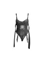 BODY DE ENCAJE NEGRO CON LIGUEROS Y DISEÑO CROTCHLESS DE LA MARCA SUBBLIME BODIES
