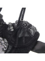 BODY DE ENCAJE NEGRO CON LIGUEROS Y DISEÑO CROTCHLESS DE LA MARCA SUBBLIME BODIES