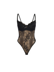 BODY NEGRO DE ENCAJE CROTCHLESS CON PUSH-UP SUBBLIME DE LA MARCA SUBBLIME BODIES