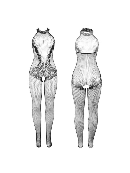 BODYSTOCKING CROTCHLESS REJILLA Y ENCAJE NEGRO SUBBLIME DE LA MARCA SUBBLIME BODYSTOCKINGS