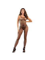BODYSTOCKING DE REJILLA NEGRO CON DETALLES EN PECHO Y VIENTRE - SUBBLIME DE LA MARCA SUBBLIME BODYSTOCKINGS