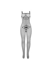 BODYSTOCKING DE REJILLA NEGRO CON DETALLES EN PECHO Y VIENTRE - SUBBLIME DE LA MARCA SUBBLIME BODYSTOCKINGS