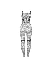 BODYSTOCKING DE REJILLA NEGRO CON DETALLES EN PECHO Y VIENTRE - SUBBLIME DE LA MARCA SUBBLIME BODYSTOCKINGS