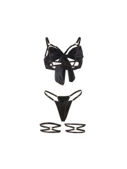 SET LENCERÍA SUJETADOR CON LAZO Y LIGUERO NEGRO SUBBLIME DE LA MARCA SUBBLIME SETS