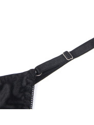 SET LENCERÍA SUJETADOR CON LAZO Y LIGUERO NEGRO SUBBLIME DE LA MARCA SUBBLIME SETS