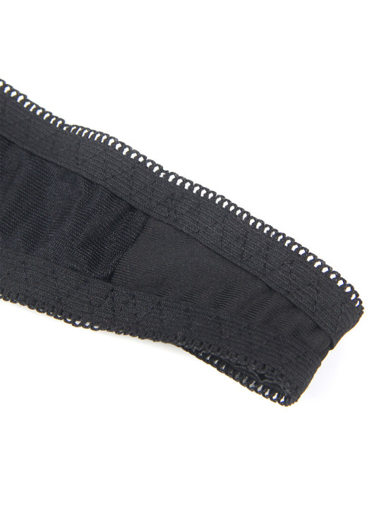 SET LENCERÍA SUJETADOR CON LAZO Y LIGUERO NEGRO SUBBLIME DE LA MARCA SUBBLIME SETS