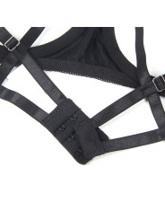 SET LENCERÍA SUJETADOR CON LAZO Y LIGUERO NEGRO SUBBLIME DE LA MARCA SUBBLIME SETS