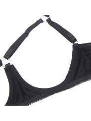 SET LENCERÍA SUJETADOR CON LAZO Y LIGUERO NEGRO SUBBLIME DE LA MARCA SUBBLIME SETS