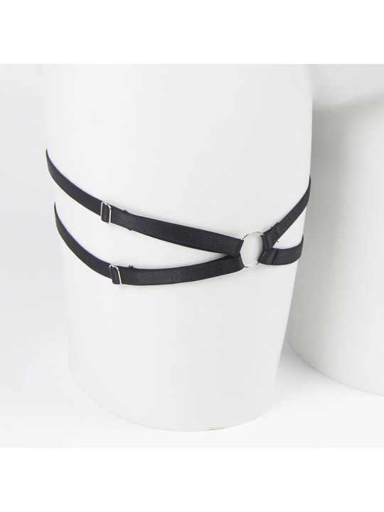 SET LENCERÍA SUJETADOR CON LAZO Y LIGUERO NEGRO SUBBLIME DE LA MARCA SUBBLIME SETS