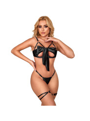 SET LENCERÍA SUJETADOR CON LAZO NEGRO Y LIGUERO SUBBLIME DE LA MARCA SUBBLIME SETS