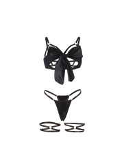 SET LENCERÍA SUJETADOR CON LAZO NEGRO Y LIGUERO SUBBLIME DE LA MARCA SUBBLIME SETS