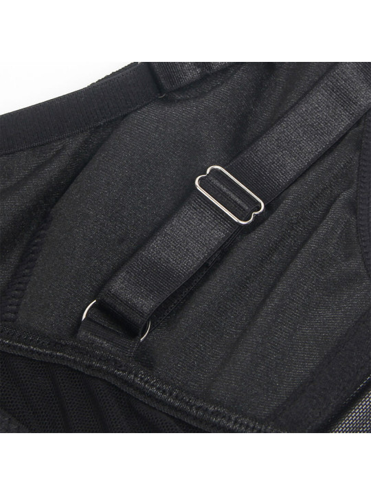 SET LENCERÍA BONDAGE NEGRO CON PORTALIGAS Y SUJETADOR DE LA MARCA SUBBLIME SETS