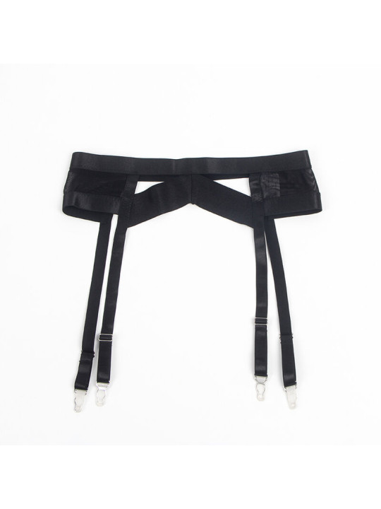 SET LENCERÍA BONDAGE NEGRO CON PORTALIGAS Y SUJETADOR DE LA MARCA SUBBLIME SETS