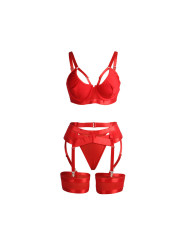 SET LENCERÍA BONDAGE ROJO SUJETADOR Y PORTALIGAS SUBBLIME DE LA MARCA SUBBLIME SETS