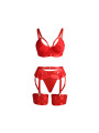 SET LENCERÍA BONDAGE ROJO SUJETADOR Y PORTALIGAS SUBBLIME DE LA MARCA SUBBLIME SETS