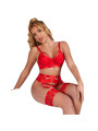 SET LENCERÍA BONDAGE ROJO CON PORTALIGAS Y SUJETADOR DE LA MARCA SUBBLIME SETS