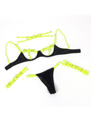 CONJUNTO LENCERÍA VERDE HOLLOW CUT SUJETADOR Y COLLAR S/M DE LA MARCA SUBBLIME SETS