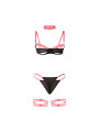 CONJUNTO LENCERÍA ROSA HOLLOW CUT CON COLLAR Y TIRAS AJUSTABLES DE LA MARCA SUBBLIME SETS
