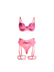 SUJETADOR CON ENCAJE Y LIGUEROS ROSA SUAVE - SUBBLIME DE LA MARCA SUBBLIME SETS