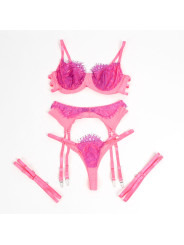 SUJETADOR CON ENCAJE Y LIGUEROS ROSA SUAVE - SUBBLIME DE LA MARCA SUBBLIME SETS