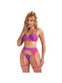 SUJETADOR CON ENCAJE Y LIGUEROS ROSA MORADO SUBBLIME L/XL DE LA MARCA SUBBLIME SETS