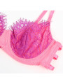 SUJETADOR CON ENCAJE Y LIGUEROS ROSA MORADO SUBBLIME L/XL DE LA MARCA SUBBLIME SETS