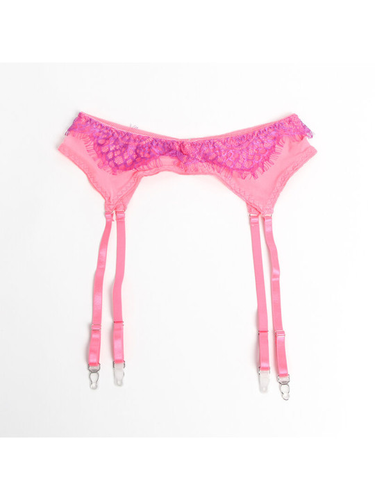 SUJETADOR CON ENCAJE Y LIGUEROS ROSA MORADO SUBBLIME L/XL DE LA MARCA SUBBLIME SETS