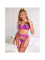 SUJETADOR CON ENCAJE Y LIGUEROS ROSA MORADO SUBBLIME L/XL DE LA MARCA SUBBLIME SETS