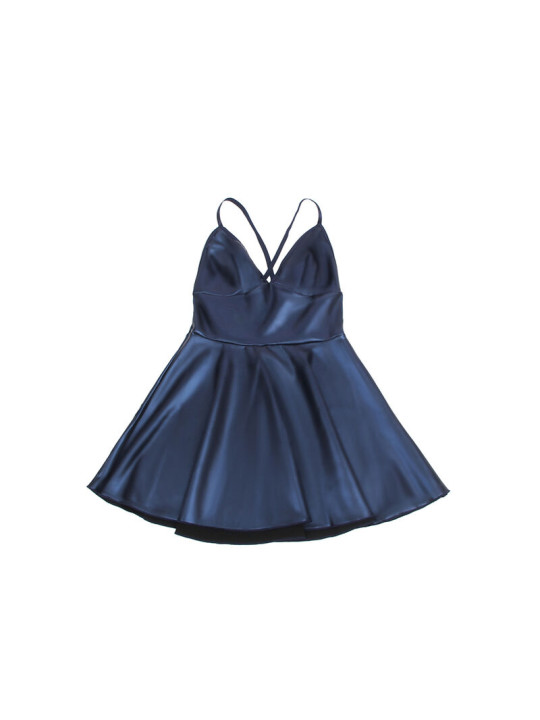 CAMISÓN SEXY AZUL CON TIRANTES DE CUERO PU - SUBBLIME DE LA MARCA SUBBLIME DRESSES