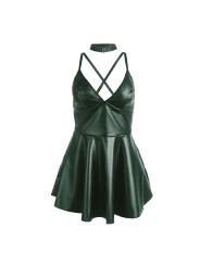 CAMISÓN SEXY VERDE CON TIRANTES DE CUERO PU SUBBLIME DE LA MARCA SUBBLIME DRESSES