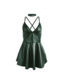 CAMISÓN SEXY VERDE CON TIRANTES DE CUERO PU SUBBLIME DE LA MARCA SUBBLIME DRESSES