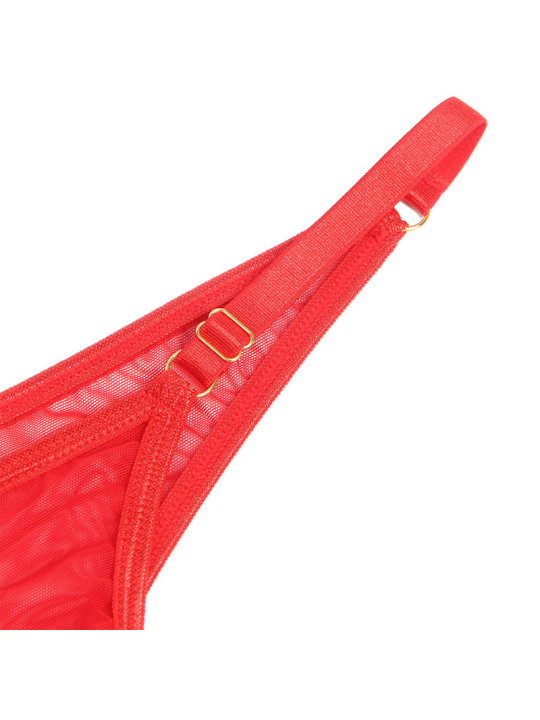 CONJUNTO LENCERÍA ROJO MALLA SEXY CON CADENAS CORAZÓN L/XL DE LA MARCA SUBBLIME SETS