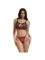 CONJUNTO LENCERÍA ROJO MALLA Y CREMALLERA SUBBLIME DE LA MARCA SUBBLIME SETS