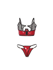 CONJUNTO LENCERÍA ROJO MALLA Y CREMALLERA SUBBLIME DE LA MARCA SUBBLIME SETS