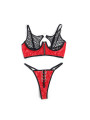 CONJUNTO LENCERÍA ROJO MALLA Y CREMALLERA SUBBLIME DE LA MARCA SUBBLIME SETS