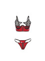 CONJUNTO LENCERÍA ROJO MALLA Y CREMALLERA SUBBLIME L/XL DE LA MARCA SUBBLIME SETS