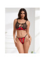 CONJUNTO LENCERÍA ROJO MALLA Y CREMALLERA SUBBLIME L/XL DE LA MARCA SUBBLIME SETS