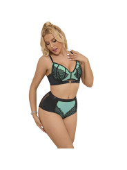 CONJUNTO LENCERÍA VERDE ENCAJE Y MALLA PUSH-UP SUBBLIME DE LA MARCA SUBBLIME SETS