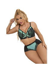 CONJUNTO LENCERÍA VERDE ENCAJE Y MALLA PUSH-UP SUBBLIME DE LA MARCA SUBBLIME SETS