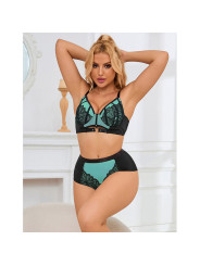 CONJUNTO LENCERÍA VERDE ENCAJE Y MALLA SUJETADOR PUSH-UP DE LA MARCA SUBBLIME SETS